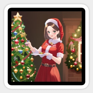 Santa Girl Sticker